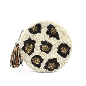 Bolsa de monedas con bordado de cuentas de estilo Boho única personalizable Monedero con bordado de cuentas de semillas al por mayor de MD HANDICRAFTS - Product Image 2