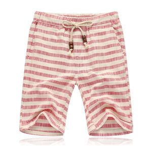 Shorts d'été décontractés pour hommes, solides, de haute qualité, respirants, taille élastique, toile, personnalisables OEM - Product Image 1