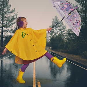 190T Transparent Waterproof <b>Umbrella</b> with Flirty Elephant Cartoon Design Promotional Clear Straight <b>Umbrella</b> - Product Image 5