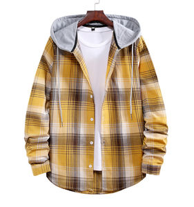 Veste d'hiver Hommes Chemises à capuche Chemise Homme Hommes Workout Plaid Shirts Fitness - Product Image 1