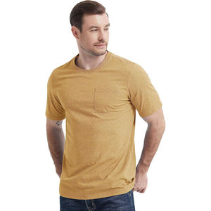 OEM ODM servicio personalizado ropa fabricación cuello redondo bolsillo camiseta antiarrugas 100% algodón suave tela duradera bolsillo camiseta - Product Image 3