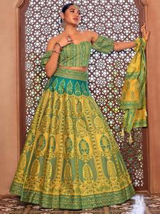 Lehenga ผ้าไหม kanjivaram กับงาน zari ที่ซับซ้อน - Product Image 2