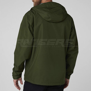 แจ็กเก็ตกันฝนสีเขียวมะกอกพร้อมฮู้ดแขนยาวปรับได้แจ็คเก็ตกลางแจ้งกันน้ำสำหรับผู้ชาย - Product Image 6