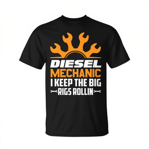 T-shirt promozionale Premium per meccanici diesel, a tema carburante e turbo - Product Image 2