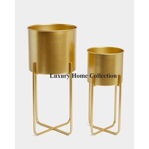 Fully Gold Color Metal Iron Flower Stand and Pot Decorative <b>Flooring</b> <b>Accessories</b> and Supplies Ex Factory Supply With Custom Logo - Product Image 1