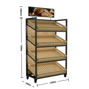 Custom stile <span class=keywords><strong>moderno</strong></span> in legno griglia di vendita calda panetteria espositore per pasticcerie e pasticcerie - Product Image 5