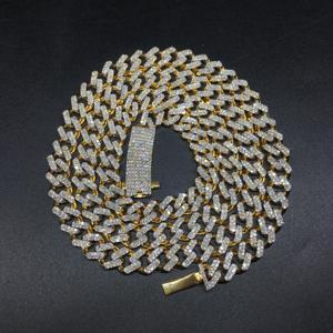 Collier chaîne cubaine en or jaune 10 carats luxueux pour hommes avec diamants ronds taille brillant de 5,95 TCW, style hip-hop - Product Image 4