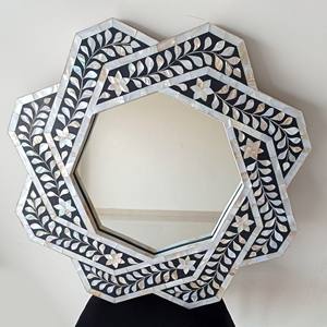 Miroir fait main mignon en forme de fleur de nacre pour décor de chambre de filles bon prix miroirs d'incrustation de coquille - Product Image 6