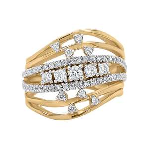 แหวนหมั้นเพทายชุบทอง24K ทำด้วยมือแหวนหรูหราไร้กาลเวลาดีไซน์คลาสสิกทำจากสเตนเลสสตีลของอิสลาม - Product Image 2