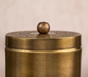 Best Selling Brass Storage Canister with Vintage Style Metal Box for Tea Coffee Herbs, Secure Lid Worldwide Supply - Product Image 6