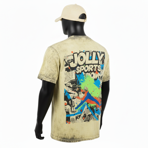 T-shirt 100% coton pour homme, coupe ample, imprimé, t-shirt délavé à l'acide pour homme, tissu durable, style impression sérigraphique, logo personnalisé, vêtements décontractés - Product Image 5