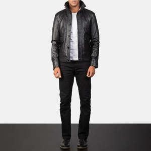 Chaqueta Bomber de Piel de Oveja Genuina Columbus, Talla XS, Reversible y con Cierre, Impermeable con Material de PU - Product Image 4