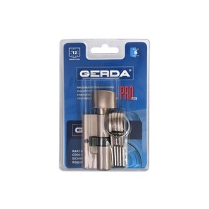 30/45กระบอกระบบ Gerda Pro พร้อมลูกบิดนิกเกิล/ซาติน (แพคเกจพุพอง) - Product Image 1