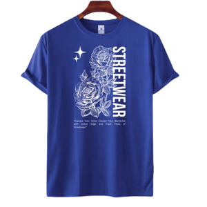 Camiseta informal de punto corto con estampado de OEM para hombre, Camiseta corta con estampado de peso pesado, camiseta lisa en blanco Vintage de gran tamaño - Product Image 2