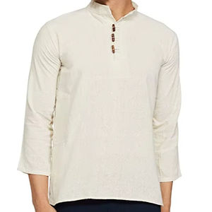 Estilo algodón corto Kurta para hombres cómodo y elegante Ropa Étnica algodón hombres nepalí corto Kurta - Product Image 1