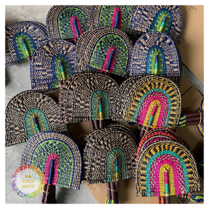 Abanico Decorativo de Pared Estilo Boho Africano, Abanico de Mano Colorido de Pasto Marino, Estilo Natural Hecho a Mano - Caryln - Product Image 4