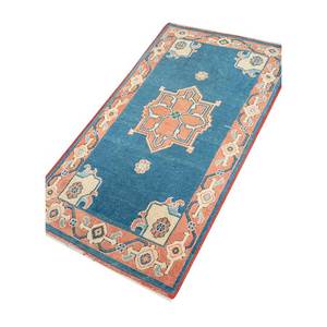 Alfombras de Lana Anudadas a Mano Nuray Blue, Diseños Clásicos de Medallones y Abstractos para Uso Doméstico, para Sala de Estar o Habitación de Adolescentes - Product Image 2