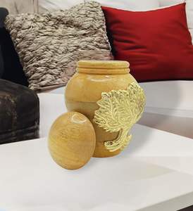 Wooden Cremation Urns for Ashes Adult Male/Female -Beautiful Unique 3D Style Decorative Urns W/<b>Velvet</b> <b>Bag</b> -5" (Tree of Life) - Product Image 6