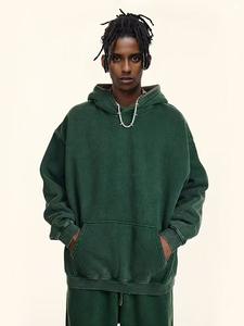 2026 New Plus Size <b>Pullover</b> 100% Cotton 400Gsm Heavyweight Vintage Wash Hoodies <b>For</b> <b>Men</b> Hoodies - Product Image 2