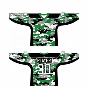 Maillots de hockey sur glace en gros avec designs et logos personnalisables, imprimés par sublimation, séchage rapide, fabriqués à partir de matériaux de qualité supérieure - Product Image 2