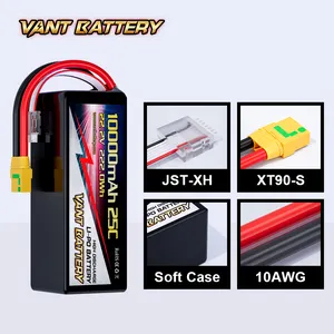 Batería Lipo 10000mAh 22,2 V 25C 6S Paquete de batería Lipo con enchufe XT90 para Multi-Rotor DJI Tarot 550 680 Quad HEX DJI S800 S1000