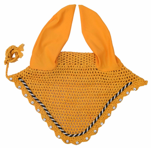 ที่ครอบหูม้าถักโครเชต์สีพื้น โพลีเอสเตอร์ ระบายอากาศได้ดี ออกแบบเองได้ ป้องกันหูม้าสำหรับขี่ม้าแข่ง - Product Image 6