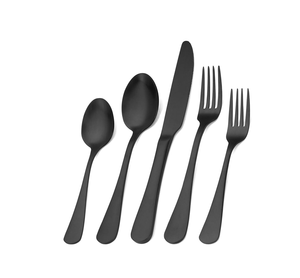 Ensemble de couverts en acier inoxydable, cuillère et fourchette d'argenterie pour le thé avec accents dorés, acier miroir pour usage domestique - Product Image 5