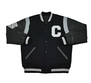 Vestes 100% laine pour hommes Manches en cuir Veste universitaire Fermeture à boutons Manteaux d'hiver pour femmes - Product Image 1