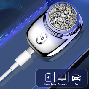 ماكينة حلاقة إلكترونية دوارة محمولة 2 في 1 قابلة لإعادة الشحن عبر USB، مقاومة للماء، أداة تشذيب اللحية وشفرة حلاقة للرجال للاستخدام على الجسم RV - Product Image 5