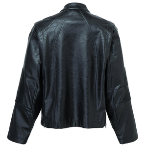 Veste en cuir pour hommes en peau de mouton pour l'automne et l'hiver veste de travail motard à capuche tendance décontractée Version Plus avec toile tissu - Product Image 1