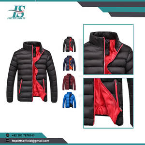 Chaqueta Acolchada Cálida de Invierno para Hombre, Cuello Alto, Manga Larga, Color Sólido, Informal, para Exteriores - Product Image 3