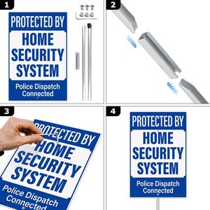Señal de sistema de seguridad para el hogar, tamaño 8 "X 12", hecho de aluminio, a prueba de herrumbre, resistente a los rayos UV, adecuado para entradas, cercas, puertas - Product Image 5