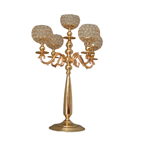 Candelabros de latón de diseño único con bola de cristal, candelabros de Calidad exclusiva para bodas y decoración del hogar - Product Image 2