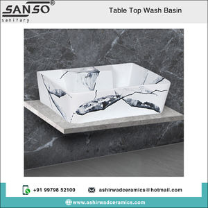 Meilleures ventes de lavabo en céramique de créateur de luxe de forme ovale articles sanitaires pour salles de bains luxueuses fourniture en gros - Product Image 2