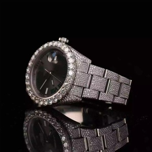 Luxury 41mm Iced Out Hip Hop Automatic Mechanical VVS Moissanite Diamond Wristwatch for <b>Men</b> Handcrafted Premium Quality Fashion - Product Image 2