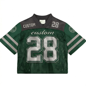 Maillot de football américain surdimensionné avec logo personnalisé, tenue d'équipe, tissu en maille de haute qualité, vente en gros de maillots en maille perforée - Product Image 5