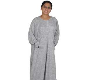 Robe abaya en tricot de coton biologique style décontracté manches chauve-souris pour adultes filles musulmanes musulmanes traditionnelles - Product Image 1