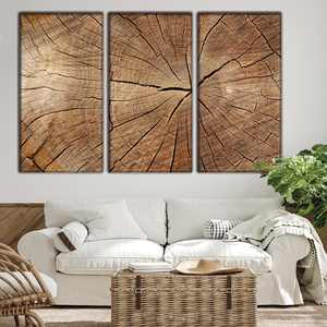 Elegant Abstract Wood Pattern Printed <b>Canvas</b> <b>Art</b> Set of 3 Panels - Product Image 1