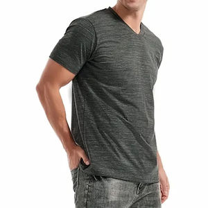 T-shirts pour hommes de bonne qualité, été, anti-rétrécissement, coupe ajustée, manches courtes, prix le plus bas, t-shirts pour hommes à col en V pour un usage décontracté - Product Image 4