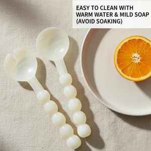 Juego de Cubiertos de Resina Modernos para Ensalada, Cuchara y Tenedor Decorativos, Utensilios de Servir Hechos a Mano para Cocina, Fiestas, Ecológicos - Product Image 4