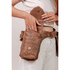 Bolso de motorista de cuero Riñonera Bolsa Cinturones de bolsillo de cuero Cinturón de motocicleta Unisex - Product Image 2