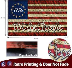 Флаг Бетси Росса «We The People» в винтажном стиле, 3x5 футов - Американский флаг 1776 года с 13 звездами, окрашенный в цвете чая, флаги колониального периода - Product Image 5