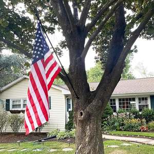 6 Ft Satin and Nylon <b>Flag</b> Pole Holder Portable Tangle-Free 3x5 American <b>Flag</b> Kit for Outdoor Porch House Use - Product Image 5