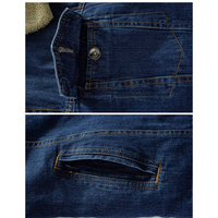 Nouvelle veste en jean pour hommes, décontractée, coupe ajustée, mode printanière avec col rabattu et grandes poches, vestes en jean de couleur unie