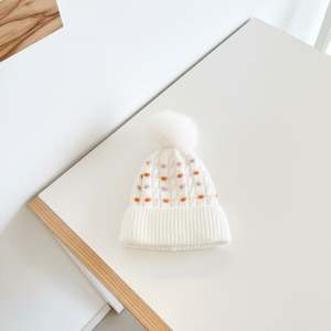 Gorro de Punto Jacquard con Rayas y Puntos, de Poliéster/Algodón, con Forro Polar para Invierno, Unisex, Grueso, Cálido, Informal y para la Playa - Product Image 4