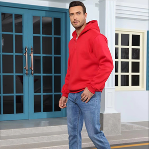Sudadera Casual de Invierno para Hombre, con Cierre de Cremallera de un Cuarto, Tejido de Felpa Suave, Sensación Cálida, Movimiento Libre, Estructura Ligera y Duradera - Product Image 1