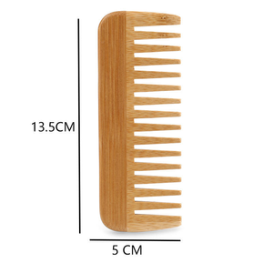 หวีไม้ไผ่ป้องกันไฟฟ้าสถิตแบบซี่กว้าง & แปรงผมเลเซอร์ไอออนิก - ผลิตด้วยมือเป็นมิตรกับสิ่งแวดล้อม สไตล์ฮวงจุ้ยสำหรับใช้ในบ้าน - Product Image 3