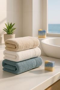 Ensemble de serviettes de bain de luxe pour hôtel et spa, 100 % microfibre, écologiques, à séchage rapide, très absorbantes, douces, teintes unies, en tissu éponge, pour enfants - Product Image 5