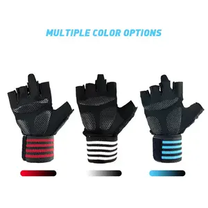 Guantes de entrenamiento para levantamiento de pesas con soporte para muñeca Guantes de gimnasio para hombres y mujeres - Product Image 6