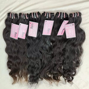 Cutícula natural alineada virgen pelo indio crudo sin procesar estilo ondulado 8 pulgadas suave onda natural número de modelo pelo indio crudo - Product Image 1